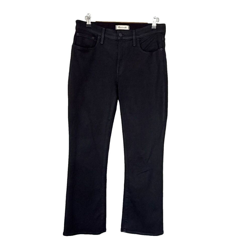 Madewell Mid-Rise Kick Out Jeans Black Womens Size 29 Casual Stretchy